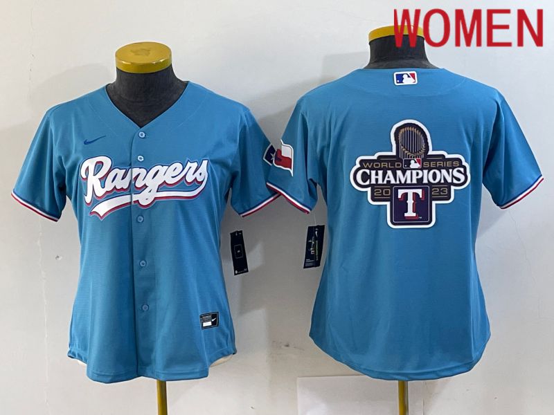 Women Texas Rangers Blank Blue Game Nike 2024 MLB Jersey style 4->->Women Jersey